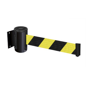 896 Wall Mounted Retractable Barrier, Available with Black or Black and Yellow Chevron or Caution Do Not Enter webbing, 896-STD-33-STD-NO-D4X-C, Queueway, Tensator.
