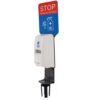 Stanchion Post Top Automatic Hand Sanitizer with Sign, 14254, Tensator, Queueway, Lawrence.